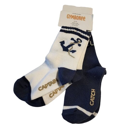 Gymboree boy size 2T-3T Socks 2 pairs New Nautical - Picture 1 of 6